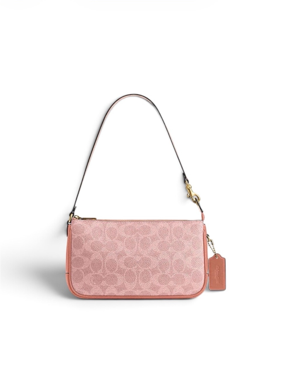 NWT Coach Plaza Bag Signature Canvas Melon Pink CCC42 Wristlet | Shoulder